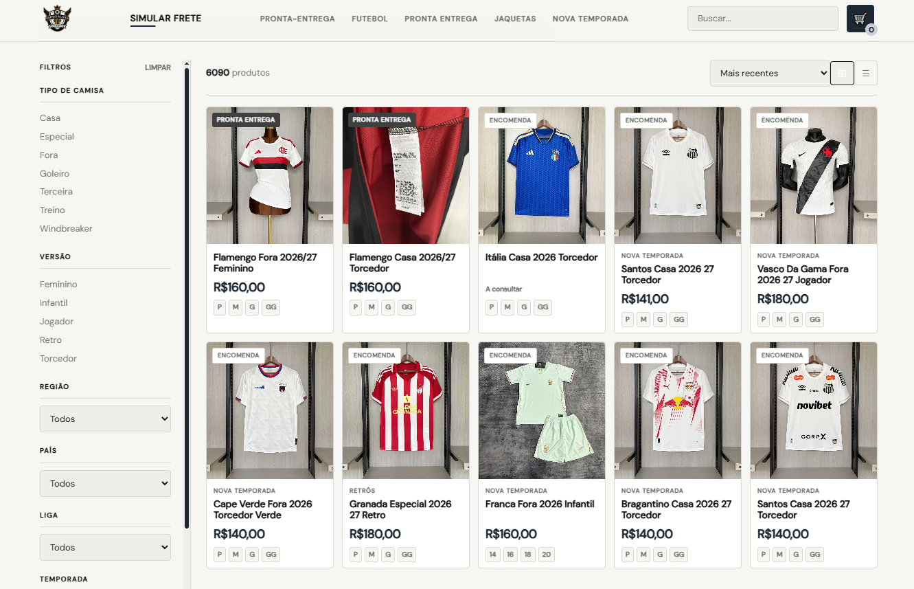 Comprai.cc storefront catalog with filters and product cards